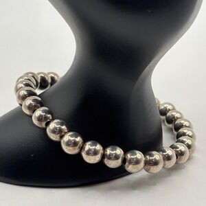 Milor Italy Sterling Round Beaded Bracelet 925 Silver